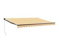 vidaXL Toldo retráctil Aluminio y Tela Amarillo y Blanco 4x3 m, toldo, toldo de Patio, toldo de jardín, toldo para Puertas, toldo de terraza