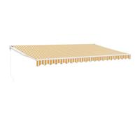 vidaXL Toldo retráctil Aluminio y Tela Amarillo y Blanco 5x3 m, toldo, toldo de Patio, toldo de jardín, toldo para Puertas, toldo de terraza