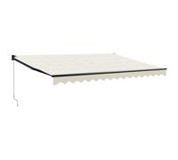vidaXL Toldo retráctil Aluminio y Tela Color Crema 4x3 m, toldo, toldo de Patio, toldo de jardín, toldo para Puertas, toldo de terraza