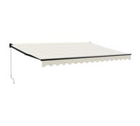vidaXL Toldo retráctil Aluminio y Tela Color Crema 4x3 m, toldo, toldo de Patio, toldo de jardín, toldo para Puertas, toldo de terraza