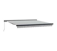 vidaXL Toldo retráctil Aluminio y Tela Gris Antracita y Blanco 4x3 m, toldo, toldo de Patio, Dosel de toldo, toldo de Puerta, Dosel retráctil