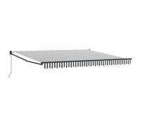 vidaXL Toldo retráctil Aluminio y Tela Gris Antracita y Blanco 4x3 m, toldo, toldo de Patio, Dosel de toldo, toldo de Puerta, Dosel retráctil