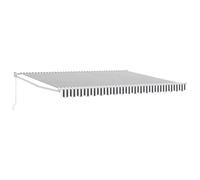 vidaXL Toldo retráctil Aluminio y Tela Gris Antracita y Blanco 4x3 m, toldo, toldo de Patio, Dosel de toldo, toldo de Puerta, Dosel retráctil