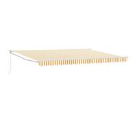 vidaXL Toldo retráctil Amarillo y Blanco 4 x 2 m, Toldo Moderno retráctil para Espacios Exteriores, protección UV, Sombra Ajustable, Cubierta versátil para Patios