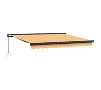 vidaXL Toldo retráctil Arena 400 x 300 cm Lona y Aluminio, Toldo moderno rectangular para jardín y terraza: cubre manual, sombra exterior, resistente al clima