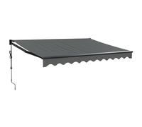 vidaXL Toldo Retráctil Automático Eléctrico con Motor, Sombrilla Colgante de Pared para Balcón Patio Tienda, Gris Antracita 3x2,5 m