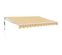 vidaXL Toldo Retráctil Automático, Toldo Eléctrico con Motor, Sombrilla Colgante de Pared, Toldo para Balcón Patio Tienda, Amarillo y Blanco 3,5x2,5 m