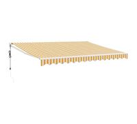 vidaXL Toldo Retráctil Automático, Toldo Eléctrico con Motor, Sombrilla Colgante de Pared, Toldo para Balcón Patio Tienda, Amarillo y Blanco 4x3 m