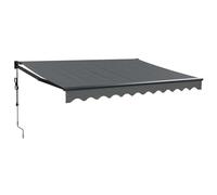 vidaXL Toldo Retráctil Automático, Toldo Eléctrico con Motor, Sombrilla Colgante de Pared, Toldo para Balcón Patio Tienda, Gris Antracita 3,5x2,5 m