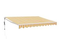 vidaXL Toldo Retráctil Automático, Toldo Eléctrico con Motor, Sombrilla Colgante de Pared, Toldo para Balcón Patio Tienda, Amarillo y Blanco 3x2,5 m