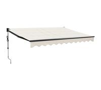 vidaXL Toldo Retráctil Automático, Toldo Eléctrico con Motor, Sombrilla Colgante de Pared, Toldo para Balcón Patio Tienda, Color Crema 3,5x2,5 m