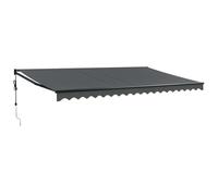 vidaXL Toldo Retráctil Automático, Toldo Eléctrico con Motor, Sombrilla Colgante de Pared, Toldo para Balcón Patio Tienda, Gris Antracita 5x3 m