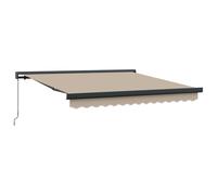 vidaXL Toldo retráctil Beige 350 x 250 cm Lona y Aluminio, Toldo Moderno Rectangular para jardín y terraza: Cubre Manual, Sombra Exterior, Resistente al Clima