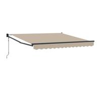 vidaXL Toldo Retráctil Beige 350 x 250 cm Poliéster y Aluminio, Toldo motorizado para jardín y terraza, retráctil, Resistente al UV, Cubre y Protege del Clima