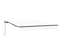 vidaXL Toldo retráctil Blanco 300 x 250 cm Poliéster y Aluminio, Toldo Rectangular Moderno para jardín y terraza, Resistente a UV, Duradero, Ideal para Proteger del Sol en Exteriores
