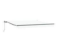 vidaXL Toldo retráctil Blanco 400 x 300 cm Poliéster y Aluminio, Toldo Rectangular Moderno para jardín y terraza, Resistente a UV, Duradero, Ideal para Proteger del Sol en Exteriores