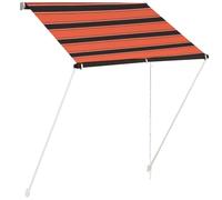 vidaXL Toldo Retráctil Camping Aire Libre Protección Balcón Exterior Solar Pabellón Cubre Impermeable Tienda Quiosco Sombrilla Naranja y Marrón