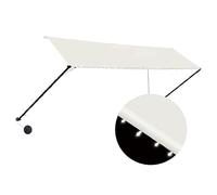vidaXL Toldo Retráctil con LED Aire Libre Camping Balcón Protección Solar Pabellón Cubre Impermeable Exterior Ajustable Patio Crema