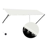 vidaXL Toldo Retráctil con LED Toldo Frontal Solar Pared Cubre la Ventana Dar Sombra Jardín Balcones Terrazas Extensible Ajustable 300x150cm Crema