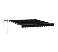 vidaXL Toldo Retráctil con Luces de Tiras LED Negro 300 x 250 cm Tela, Toldo retráctil Rectangular Moderno, solución de Sombra Exterior para jardín y terraza, Refugio Flexible Ante el Sol
