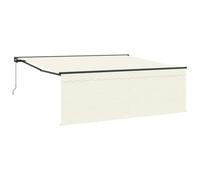 vidaXL Toldo retráctil manual 400 x 300 cm Crema – lona poliéster UV y aluminio