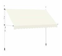 vidaXL Toldo Retráctil Operación Manual 350 cm Crema Techo Marquesina Cubierta