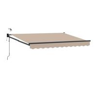 vidaXL Toldo Retráctil Eléctrico Beige 3,5 x 2,5 m, Toldo automático, Moderno y eléctrico, retráctil, con LED, para Patio, ¡Sombra Funcional al Aire Libre