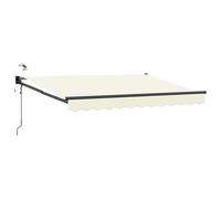 vidaXL Toldo Retráctil Eléctrico Crema 3,5 x 2,5 m, Toldo automático, toldo eléctrico Moderno, solución retráctil de Sombra Solar, Cubierta de Patio de Aluminio, Refugio Exterior, iluminación led
