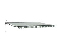 vidaXL Toldo Retráctil Eléctrico Verde, Blanco, Antracita 4,5 x 3,5 m, toldo Rectangular Moderno para jardín y terraza, sombrilla eléctrica Ajustable, Resistente a la Intemperie