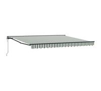 vidaXL Toldo Retráctil Eléctrico Verde y Blanco 4 x 3m. Tejido Que repele el Agua, Resistente a los Rayos UV y a la degradación. Se Monta en la Pared, Tiene ángulo Ajustable y su Estructura es de Ace