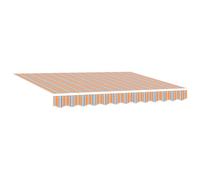 vidaXL Toldo retráctil en naranja, gris y azul de 250 x 200 cm. Resistente al UV, sombra ajustable para exteriores. Tela de repuesto, solución para el hogar. Lona para el jardín, toldos para el pati