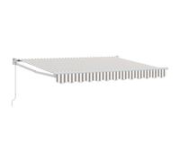 VidaXL Toldo retráctil Gris claro y blanco 4,5 × 3 m, Jardín y Terraza, Toldo Exterior Moderno, Tienda retráctil, Protección duradera contra el tiempo