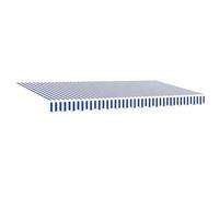 vidaXL Toldo retráctil Manual Azul y Blanco Antracita 4 x 2m, Ideal para Exteriores. Tiene Tela de poliéster Que resiste los UV y el Agua, Marco de Aluminio, se Monta en la Pared, con un Acabado Mate