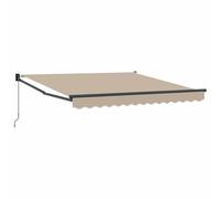 vidaXL Toldo Retráctil Manual Beige 350 x 250 cm Poliéster y Aluminio, Toldo Ajustable, toldo retráctil Moderno para jardín y terraza, Sombra Resistente al Sol, Cubierta Beige