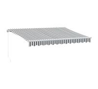 vidaXL Toldo retráctil Manual con LED Antracita y Blanco 350x250 cm, toldo, toldo de Patio, Dosel de toldo, toldo de Puerta, Dosel retráctil