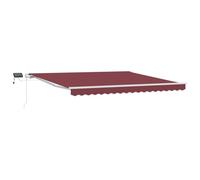 vidaXL Toldo retráctil Manual con Luces LED Burdeos 400x300 cm, toldo, toldo de Patio, Dosel de toldo, toldo de Puerta, Dosel retráctil