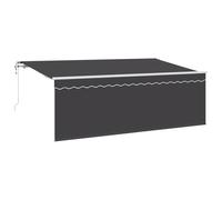 vidaXL Toldo retráctil Manual en Varios Modelos, en Color Antracita y Blanco, de 400 x 200 cm, Fabricado en poliéster y Metal, Resistente a los Rayos UV. Su diseño Moderno Exteriores