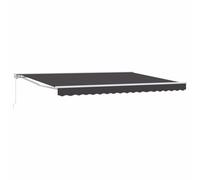 vidaXL Toldo retráctil Manual Gris Antracita 5 x 3 m, Toldo retráctil Moderno para jardín y terraza, Refugio Exterior, Resistencia al Clima, Sombra Ajustable