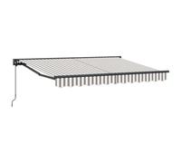 vidaXL Toldo retráctil Manual Gris Claro y Blanco. 4 x 3,5 m