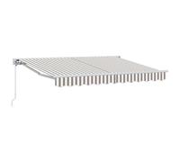 vidaXL Toldo retráctil Manual Gris Claro y Blanco. 5 x 3,5 m