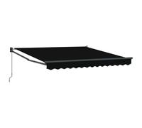 vidaXL Toldo Retráctil Manual Negro 350 x 250 cm Poliéster y Aluminio, Toldo Moderno Exterior, Resistente a UV, Sombra Rectangular, Protector Manual del Clima para jardín