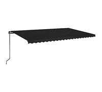 vidaXL Toldo Retráctil Manual, Sombrilla Plegable Exterior, Toldo Resistente al Agua Rayos UV, Toldo para Balcón Jardín Terraza, Gris Antracita