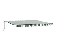 vidaXL Toldo Retráctil Manual Verde y 450 x 350 cm Poliéster y Acero, Toldo Retráctil Colorido para Jardín y Terraza, Sombra Ajustable, Resistente al Clima, Cubierta Exterior