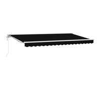 vidaXL Toldo Retráctil Negro 400 x 200 cm, Hecho de Tela de poliéster con Marco de Aluminio. Es Resistente al Agua y a los Rayos UV. Tiene un ángulo Ajustable y es una solución Moderna para Dar sombr