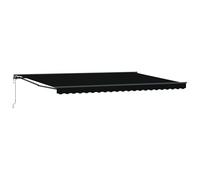 vidaXL Toldo retráctil Negro, eléctrico, Hecho de poliéster y Aluminio, Mide 500 x 300 cm. Es Resistente al Agua, a los Rayos UV y a Que se decoloren. Tiene un diseño Moderno, Ajustable manualmente y