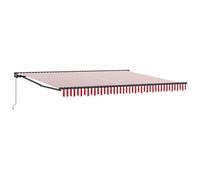 vidaXL Toldo Retráctil para Exteriores de 4 x 3m con Rayas Rojas y Blancas. Hecho de Aluminio y Poliéster, es Resistente al Agua y a los Rayos UV. Ajuste Manual de Ángulo, Ideal para Sombra de Verano