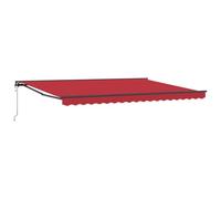 vidaXL Toldo retráctil Rojo de 450 x 300 cm, con Marco de Aluminio, Que se Opera eléctricamente. Es Resistente al Agua y a los Rayos UV. Tiene Acabado en Polvo Negro y se Monta en la Pared. ¡Es la so