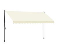 vidaXL Toldo Retráctil, Sombrilla Extensible de Ventana, Protección UV, Parasol para Jardín Patio Balcón, Tela y Acero Crema 350x150 cm