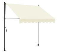 vidaXL Toldo Retráctil, Sombrilla Extensible de Ventana, Protección UV, Parasol para Jardín Patio Balcón, Tela y Acero Crema 250x150 cm