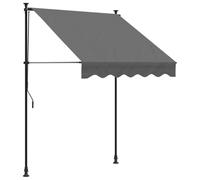 vidaXL Toldo Retráctil, Sombrilla Extensible de Ventana, Protección UV, Parasol para Jardín Patio Balcón, Tela y Acero Gris Antracita 150x150 cm